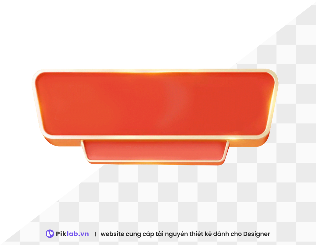 Design resource orange red rectangular frame happy new year tet holiday isolated on transparent PNG tết